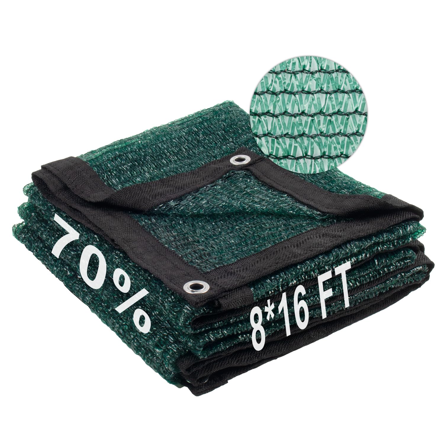 LOVE STORY 8x16FT 70% Dark Green Shade Cloth Sun Shade Net with Grommets Sunblock Net Mesh Tarp for Garden,Plants Cover,Greenhouse and Patio