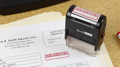 Miniatura 3 de ExcelMark Sello de goma autoentintado recibido (sello más tinta de recarga de 5 cc)