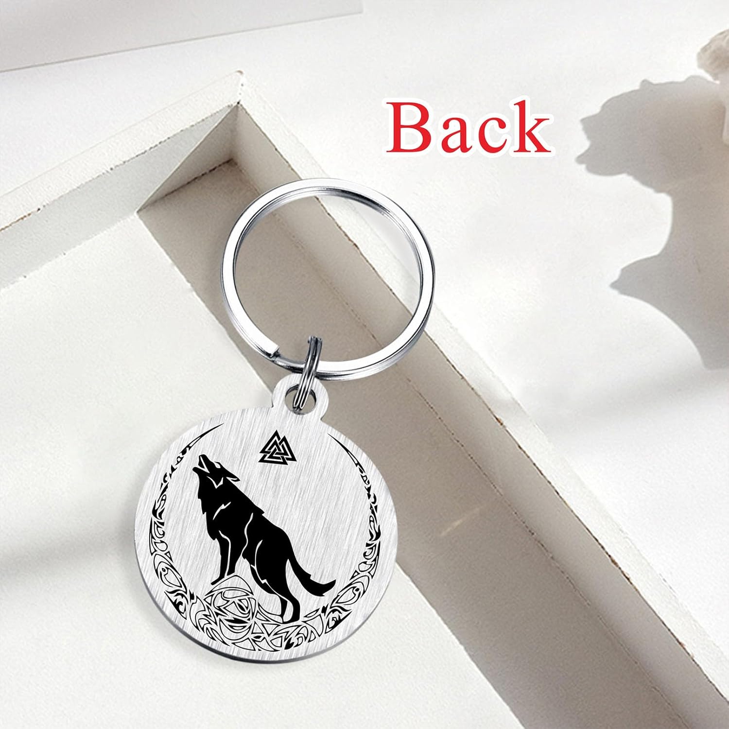 Alotozo Norse Viking Keychain for Men Women - Compass, Tree of Life, Wolf, Odin, Ravens Mythology Gift for Birthday Christmas - Image 4