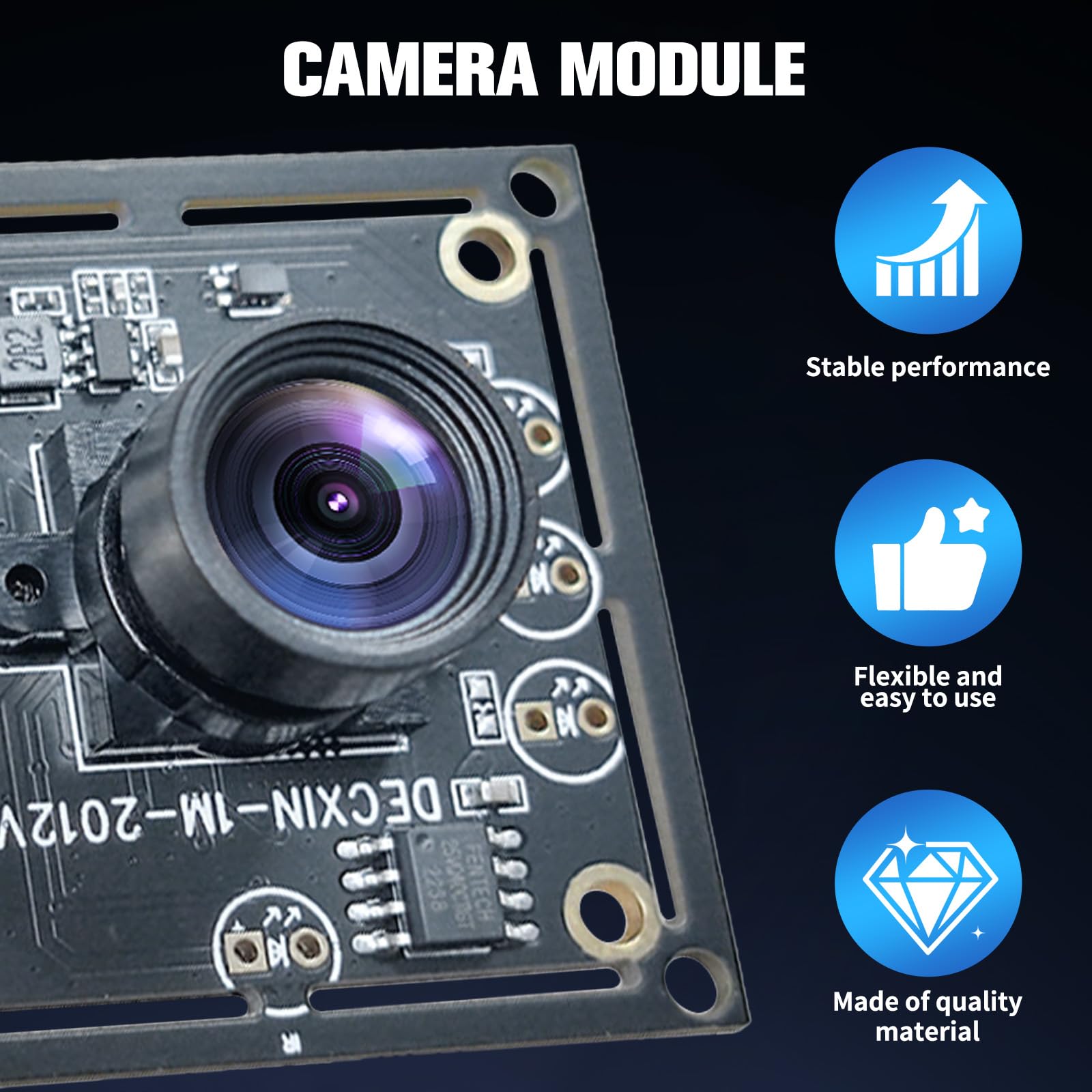 3-częściowy moduł kamery 100 stopni OV9732 – wysoka czystość obrazu z chipem HD 720p, rozdzielczość 1MP, sterownik USB, z kablem o długości 2 m, kompatybilny z Autodarts.Io, do wszechstronnych