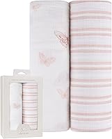 Vista 14 de Ely's & Co. Paquete de 2 mantas de muselina de algodón para bebé, 100% muselina de algodón, extra grandes (47 x 47 pulgadas), azul zafiro y azul