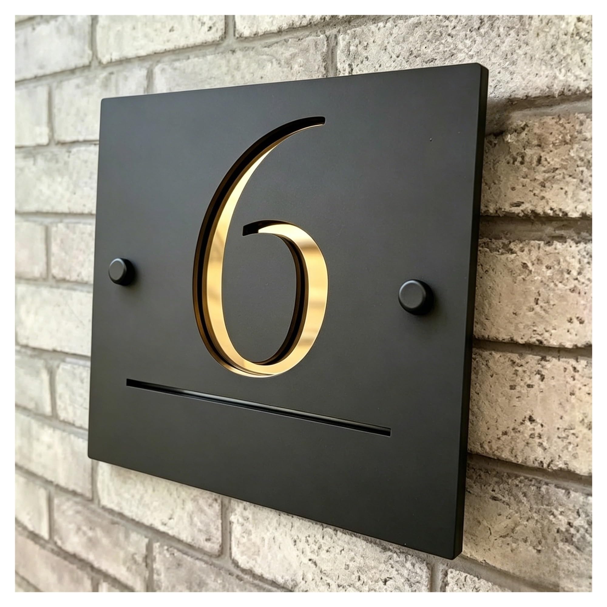 1 Uds. Números De Casa Modernos Acrílicos, Señal Puerta, Dirección Calle, Placas Y Letras 3D, Placa Decorativa for El Hogar Con Nombre for Exteriores(White Black,20cm)