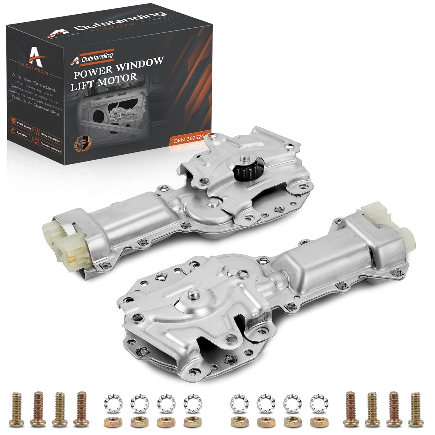 12 Tooth Door Power Window Lift Motor Compatible with Buick C'adillac Chevrolet Chevy Suburban, 2PCS Driver & Passenger Side Electric Window Motor Regulator Replace# 36952441