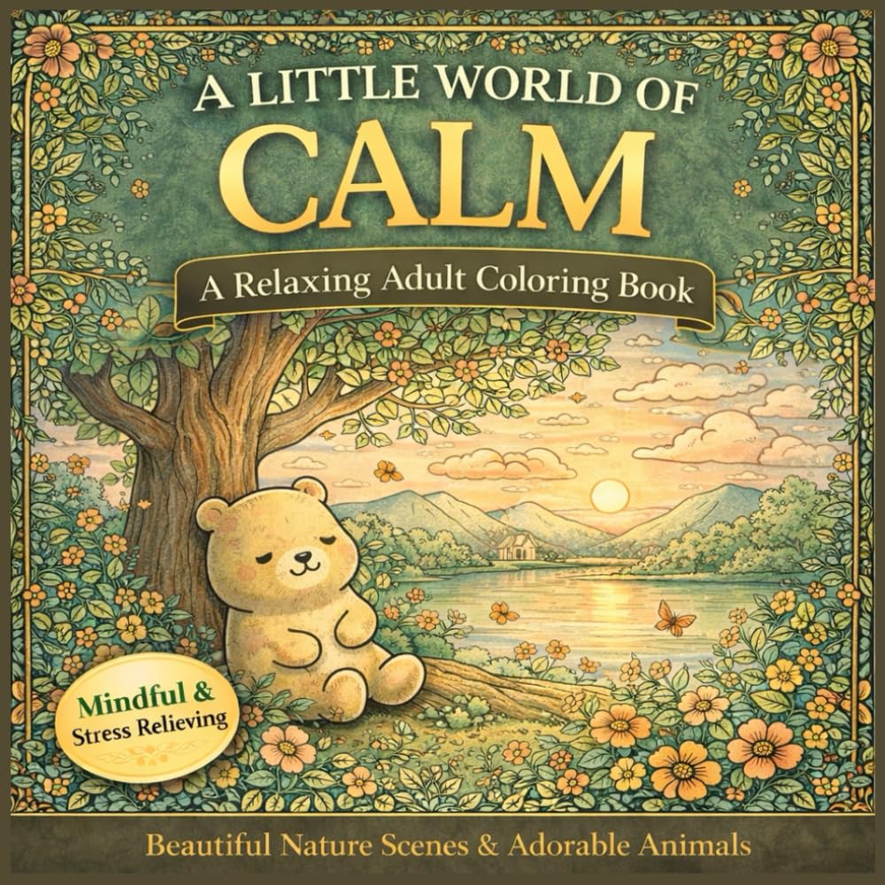 A Little World of Calm: 101 Cute and Cozy Coloring Pages for Relaxation and Stress Relief