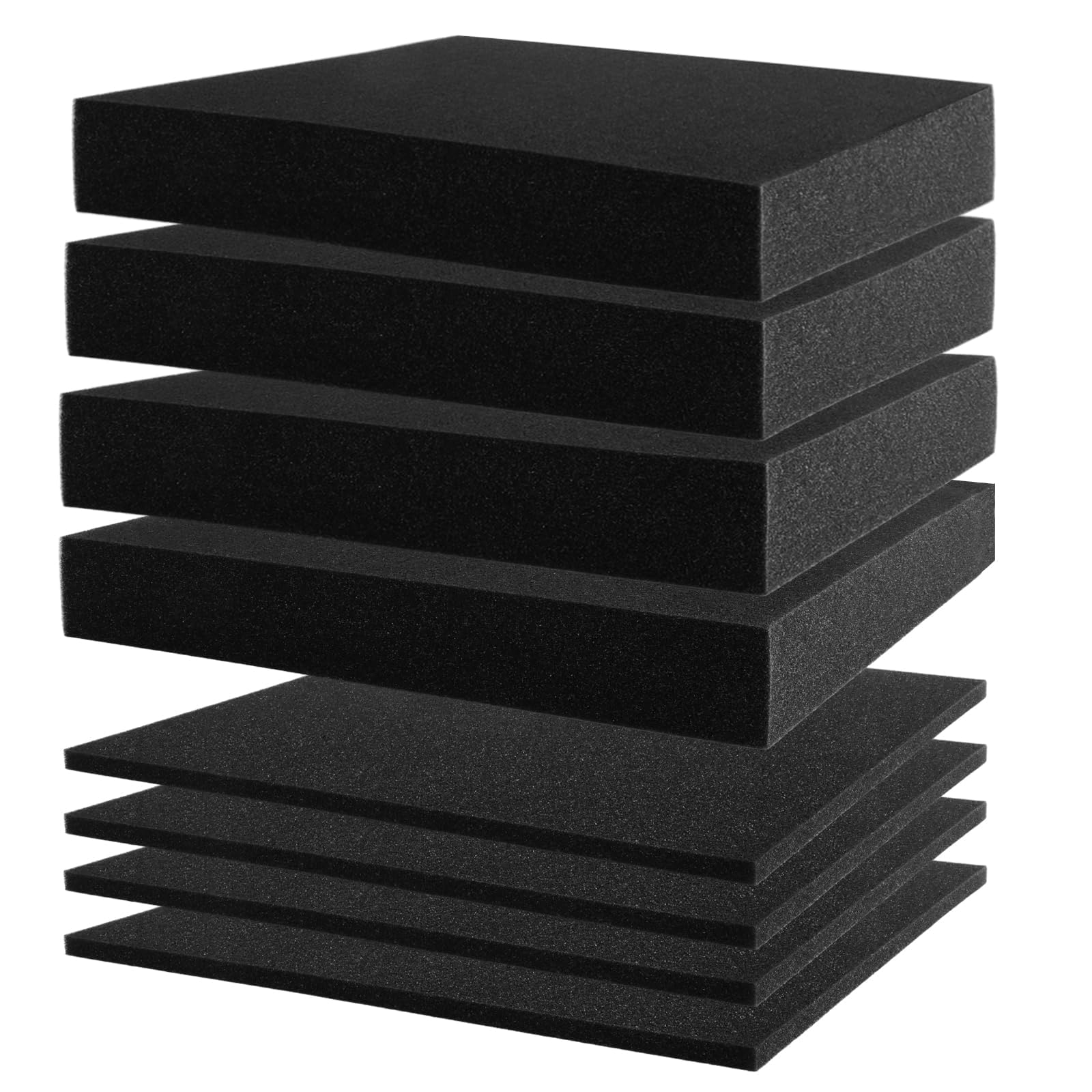 Pianka w kostce, 4 sztuki, 300 x 400 x 50 mm/4 sztuki 300 x 400 x 10 mm, pianka rastrowa, czarna, wkładka piankowa, narzędzie