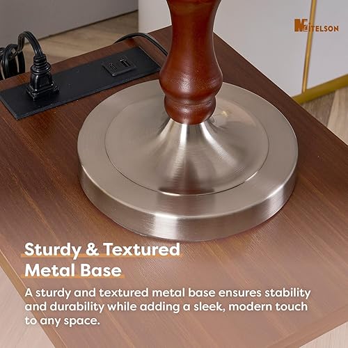 Miniatura 5 de Bedside Table Lamp for Bedroom, Modern Desk Lamp with Dimmable Switch and Bulb, Minimalist Night Stand Light Lamp with Fabric Shade, Desk Reading