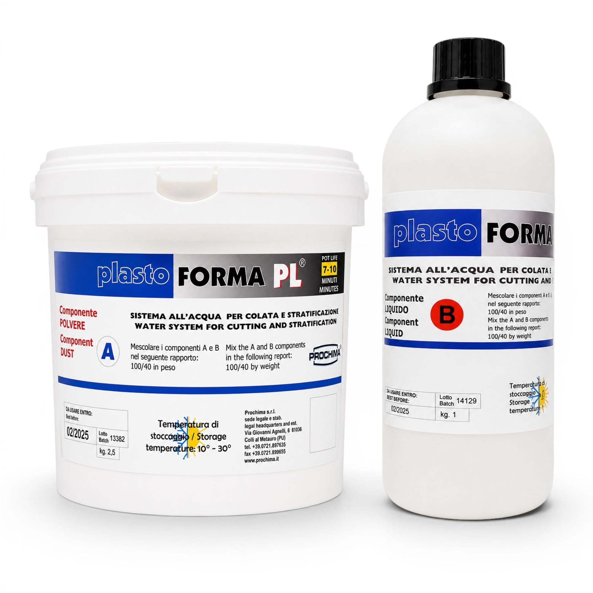 Prochima, Plastoforma PL, Vetroresina Bicomponente all'Acqua per Colate, Stratificazioni e Coperture, Atossico, innocuo, inodore, facile da utilizzare, 3.5 kg
