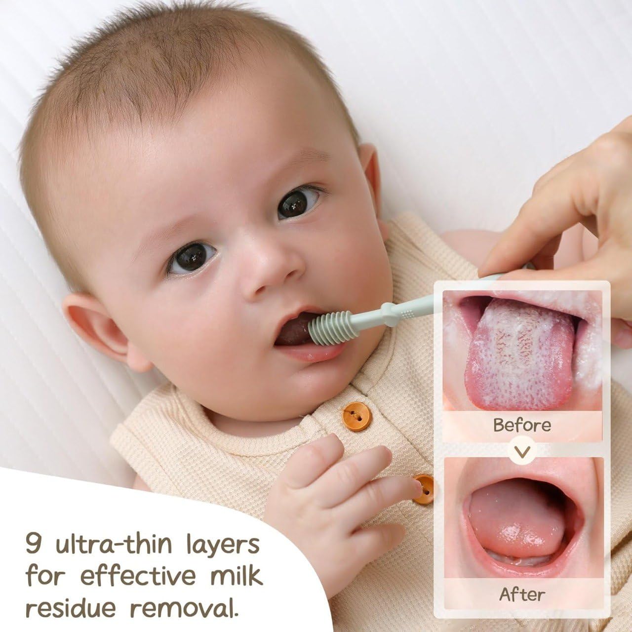 GOPINATH ECOM Baby Finger Toothbrush with Tongue Cleaner | Soft Silicone BPA-Free Infant Gum Massager | Oral Care for Newborns & Toddlers | Travel-Friendly with Storage Case 3