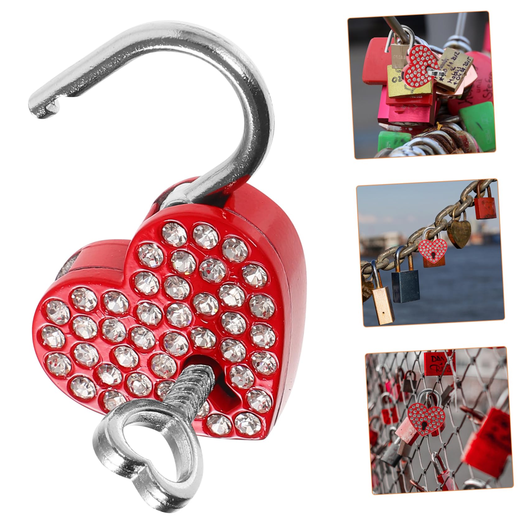 NUOBESTY 10 Ensembles Cadenas Forme de Cœur Serrures de Voyage pour Valises Casiers Cadenas pour Couples Saint Valentin Durable Compact