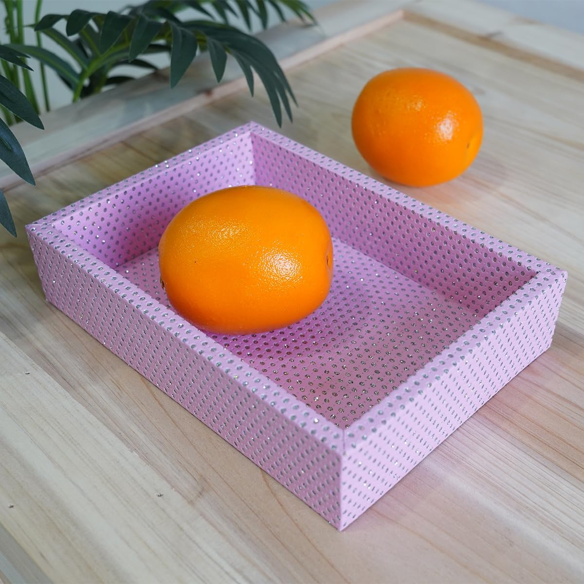 Decorative Tray, Artificial Leather Rectangular Tray, Meets Daily Storage Needs and can be Placed in Multiple Areas of The Home (Pink, 8.97 * 6.29 * 1.96inch)