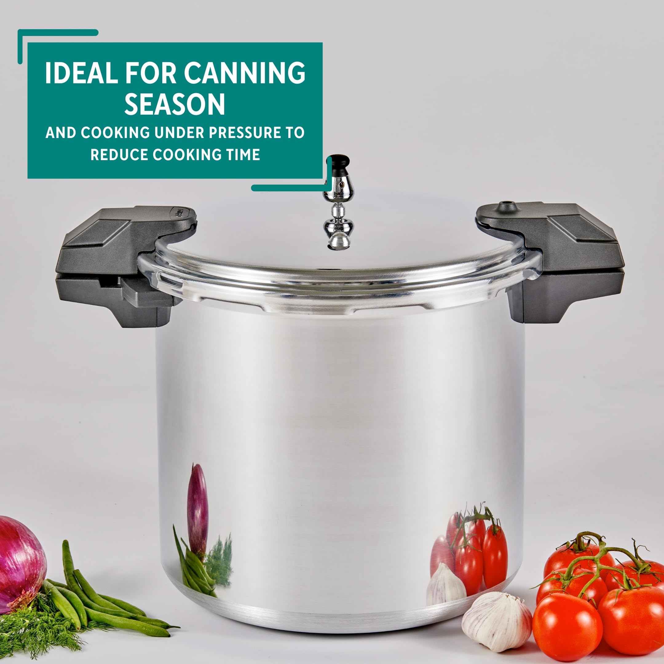 Mirro 7114000221 Mirro 92122A Polished Aluminum 10 15-PSI Pressure  Cooker Canner Cookware, 22-Quart, Silver