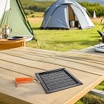 Outdoor Camping Stove Toaster with Foldable Handle and Perforated Cooling Rack for Bread Baking and