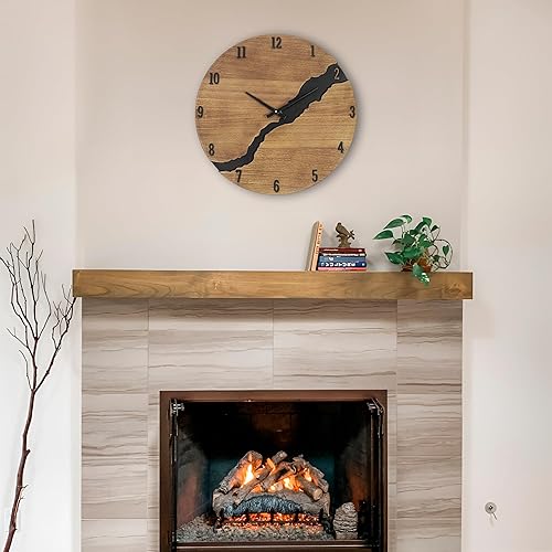 Miniatura 2 de Reloj de pared grande, reloj de pared de 24 pulgadas, funciona con pilas, silencioso sin tictac, decorativo, moderno, de granja, reloj analógico de