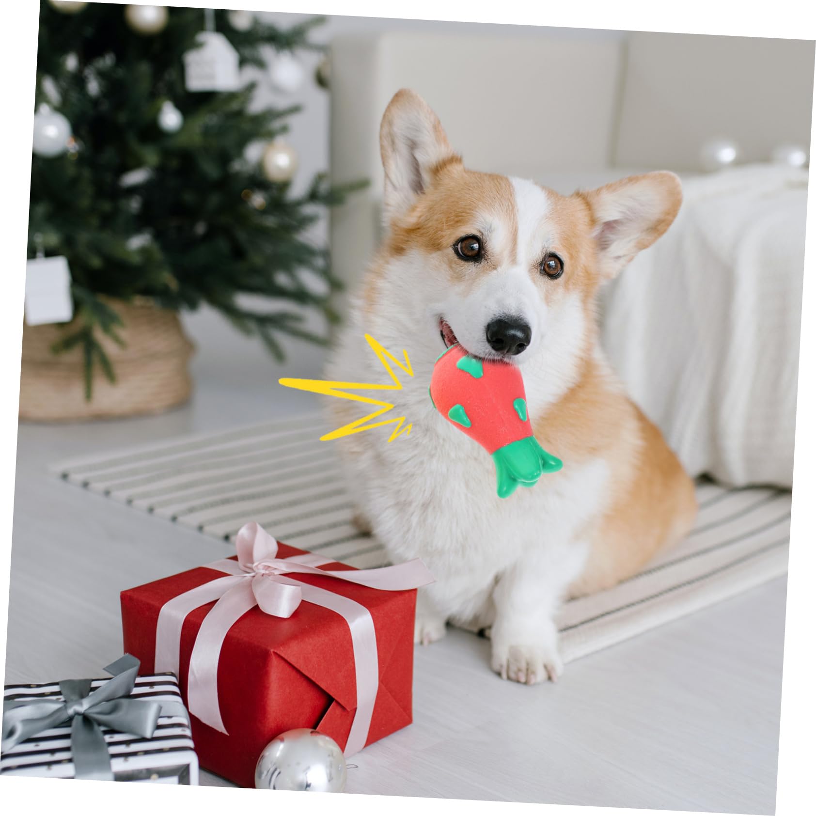 Sosoport 8pièces Jouets à Mâcher pour Chiens Jouets Sonores Molaire Accessoires pour Chiens De Petite Et Moyenne Pineapple Dragon Fruit