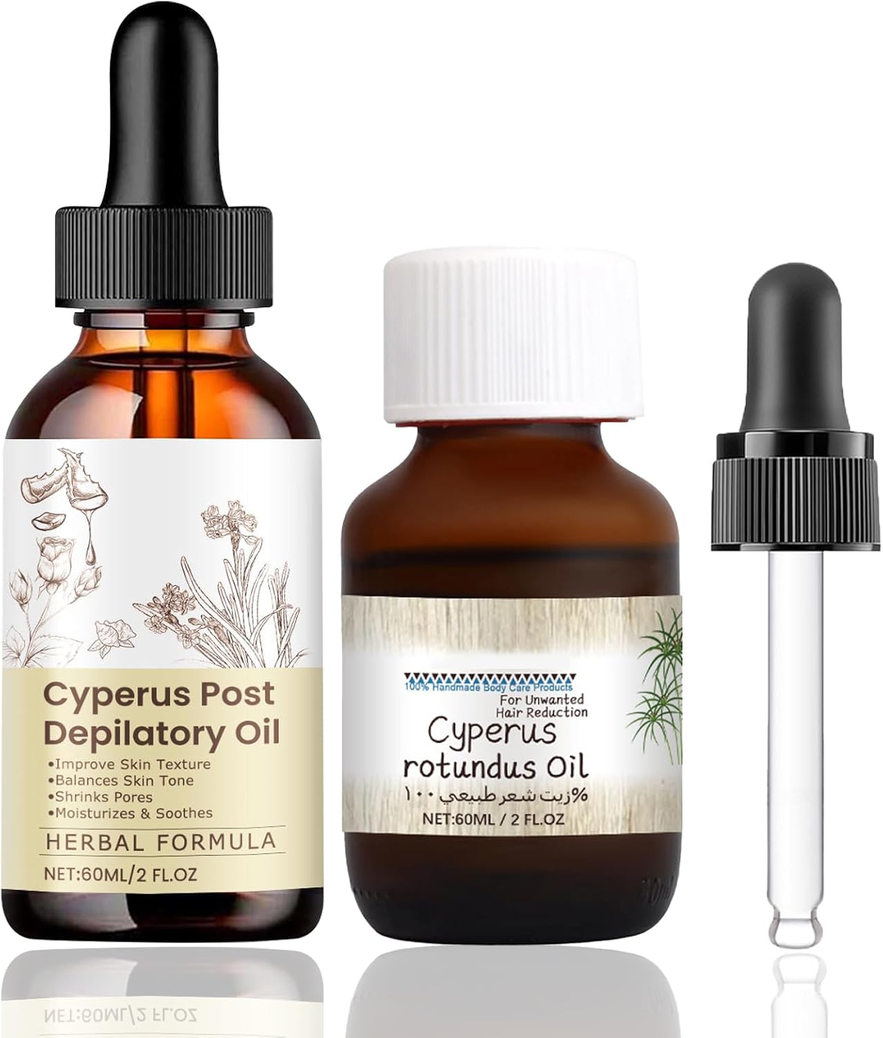 Zonoori 2 stuks 60 ml Natural Cyperus Rotundus Oil ter vermindering van de lichaamshaargroei Zonoori 2 stuks 60 ml Natural Cyperus Rotundus Oil ter vermindering van de lichaamshaargroei