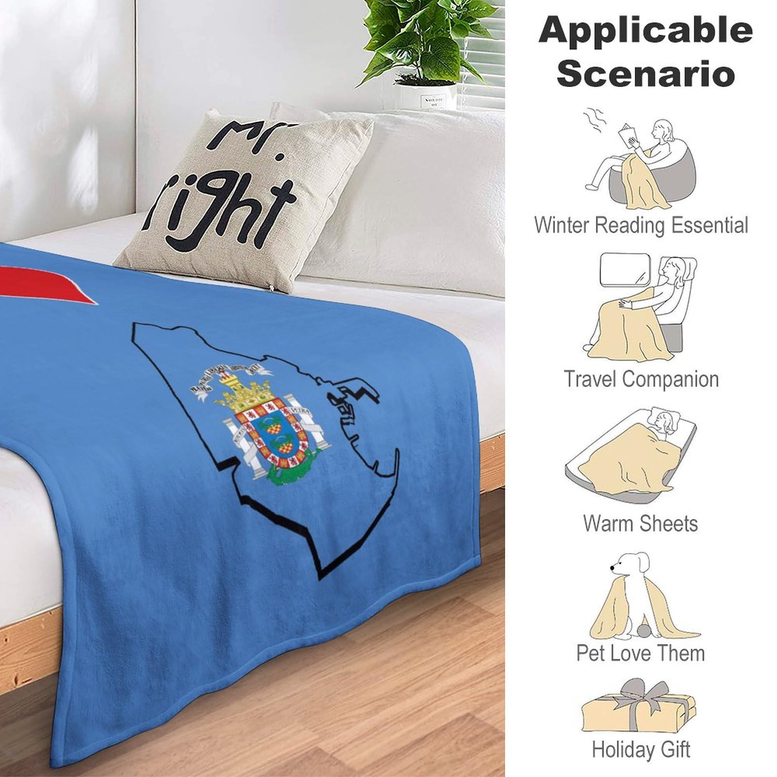 Coperta con elefante, morbida, calda, leggera, accogliente, con elefanti, per adulti, ragazze, donne e uomini, per letto, soggiorno, letto, divano, decorazione, blu, 101,6 x 127 cm