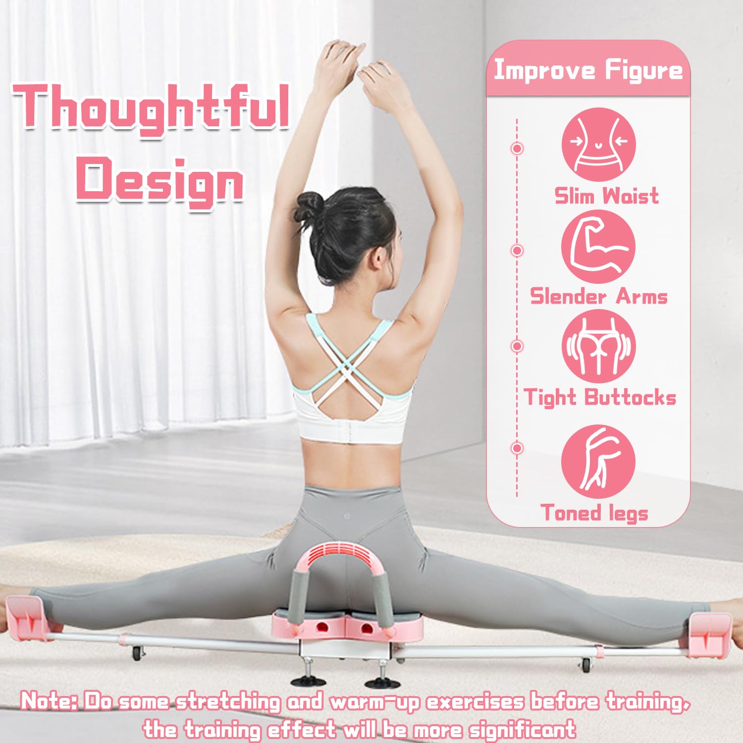 Split Machine for Flexibility Kids Adults, Leg Stretcher, Heavy Duty Steel Frame Leg Stretching Training Equipment, Portable Split Training for Home Yoga, Ballet, Dance, Martial Arts, Gym,Orange