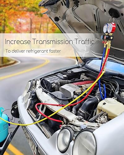 Miniatura 6 de Manguera de 38 pulgadas de diámetro azul para R410A y todos los refrigerantes comunes, manguera de refrigerante de presión de trabajo de 800 PSI 38