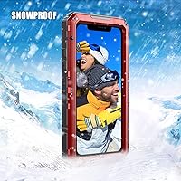 Vista 9 de Mitywah Funda impermeable para iPhone 11 Pro Max, resistente grado militar, a prueba de golpes, protección de pantalla integrada, resistente y Rojo