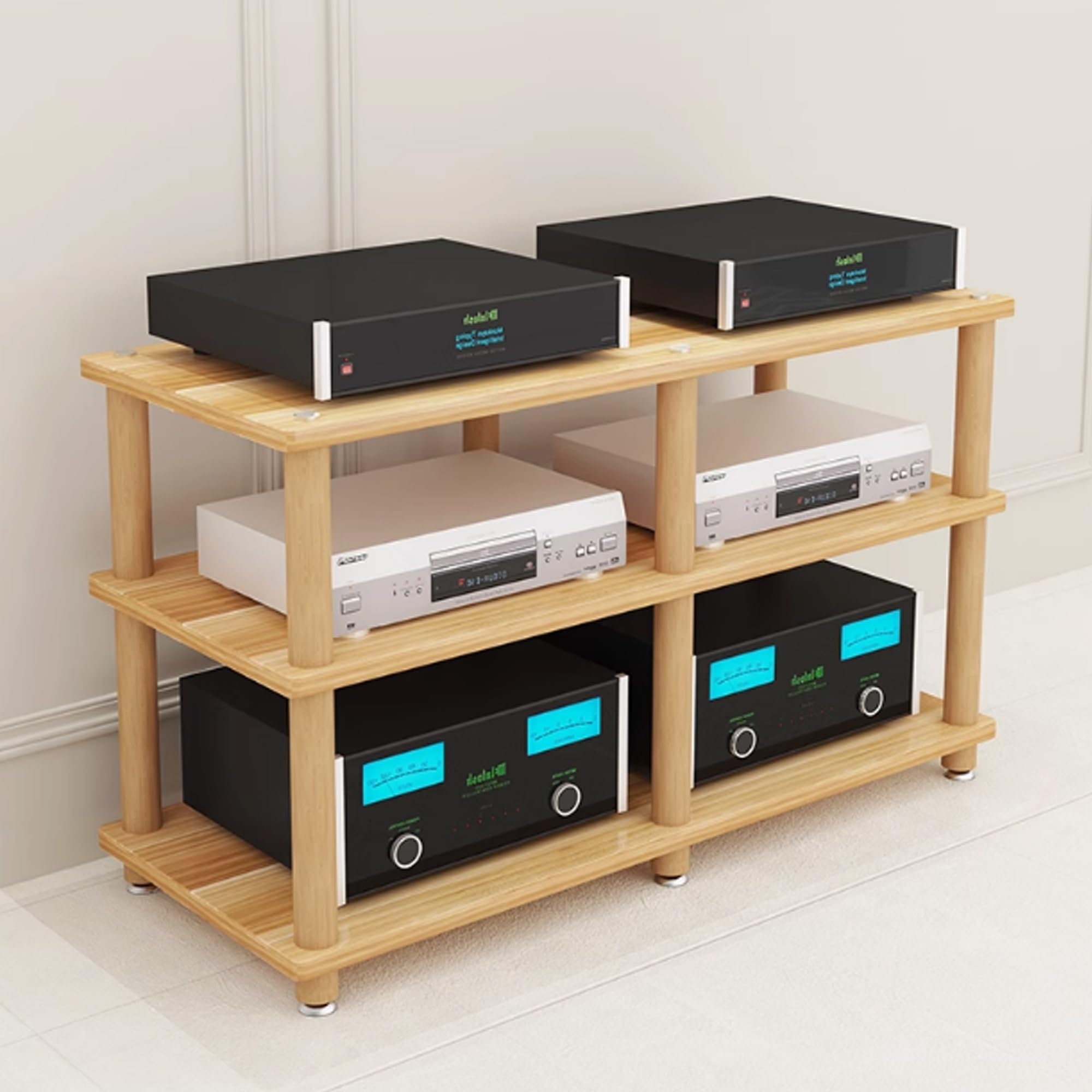Generico Mobile multimediale AV Multifunzionale - Ripiano Aperto per Stereo, Gaming, Torre Audio e ripiano per proiettore per casa, Ufficio, Sala Cinema, Camera da Letto e Sala di Registrazione ()