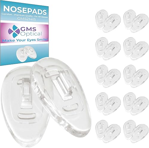GMS - Almohadillas de silicona para soporte de anteojos en la nariz con forma simétrica, 10, 2