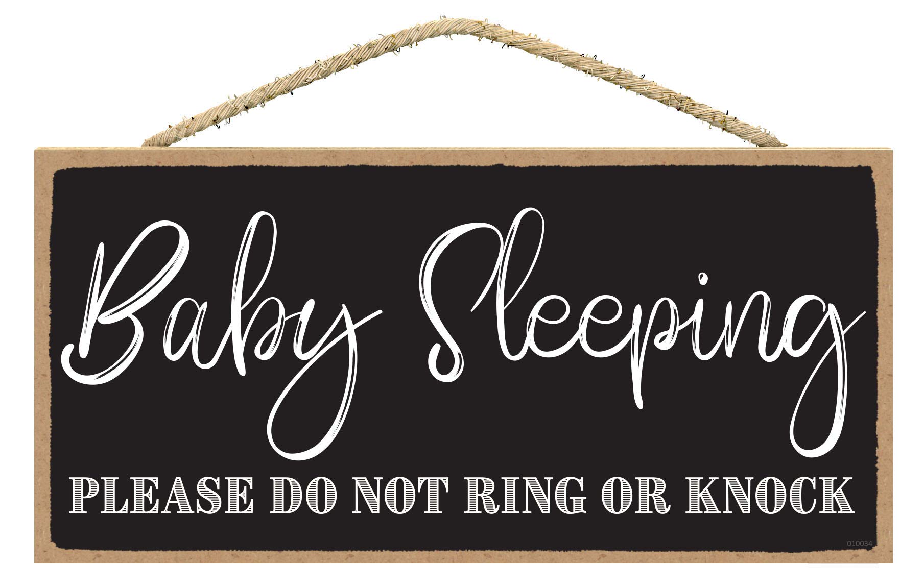 Baby Sleeping Sign - Baby Sleeping Sign Front Door 5 x 10 inches - Do Not Ring Doorbell Sign Baby Sleeping - Shhh Sleeping Baby