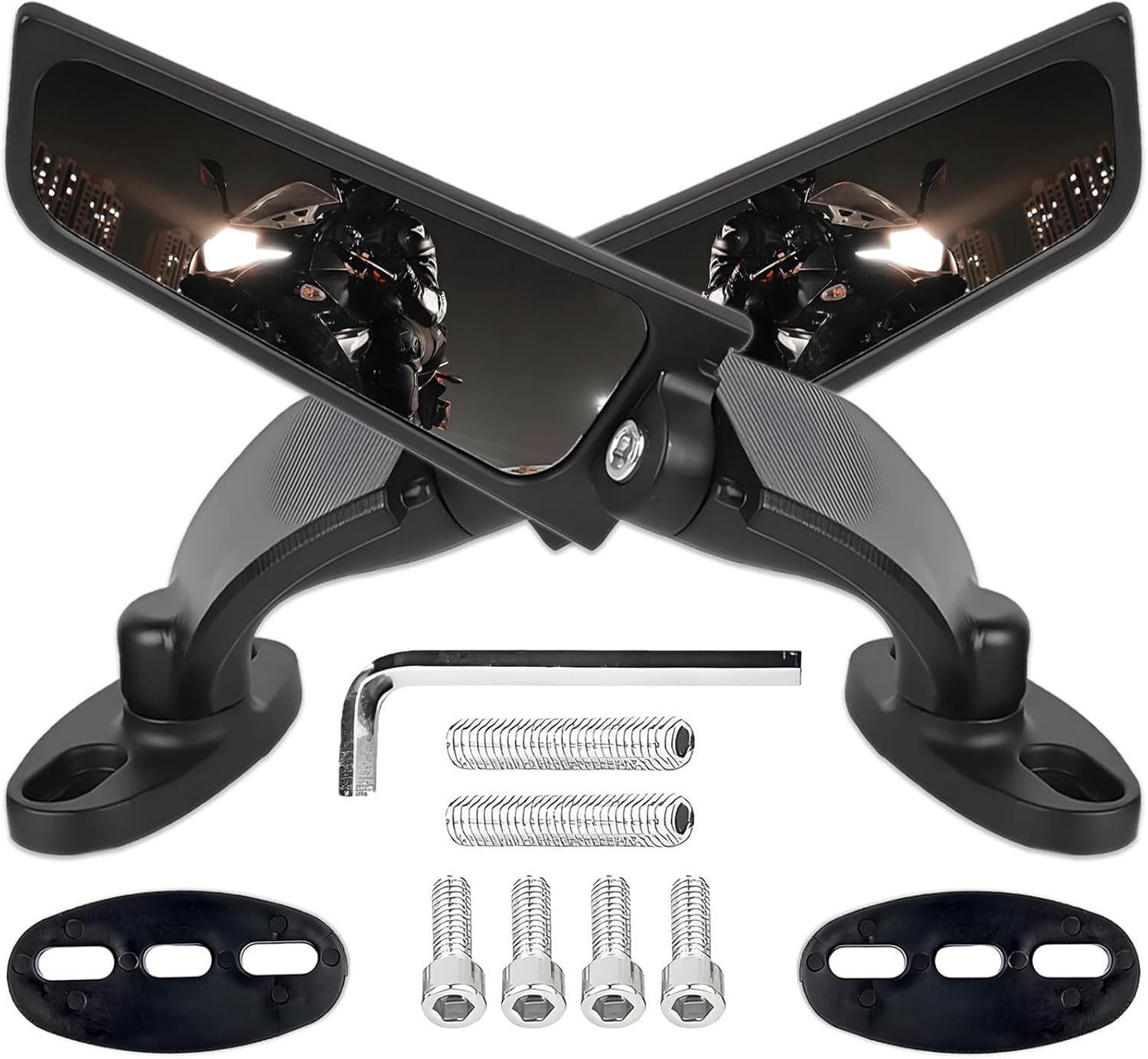 Motorcycle Rear View Mirrors Large Size, Wide Angle