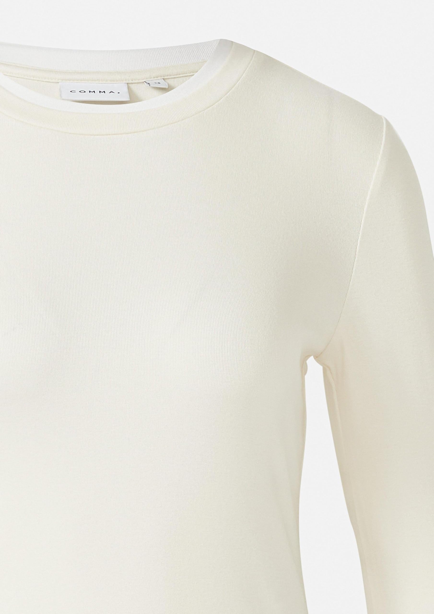 Comma Longsleeve aus Viskose mit Kontrast-Doppelbündchen