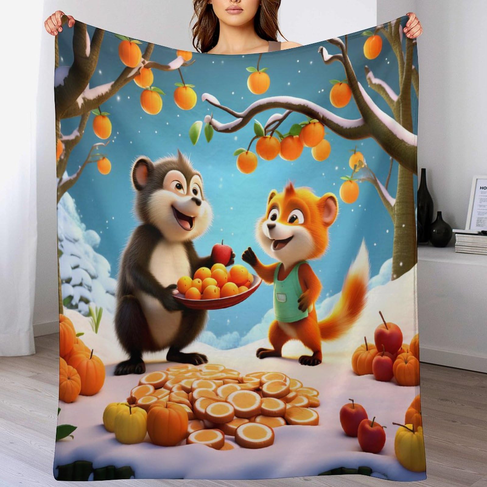 Couverture polaire singe moelleuse et duveteuse en flannel quatre saisons