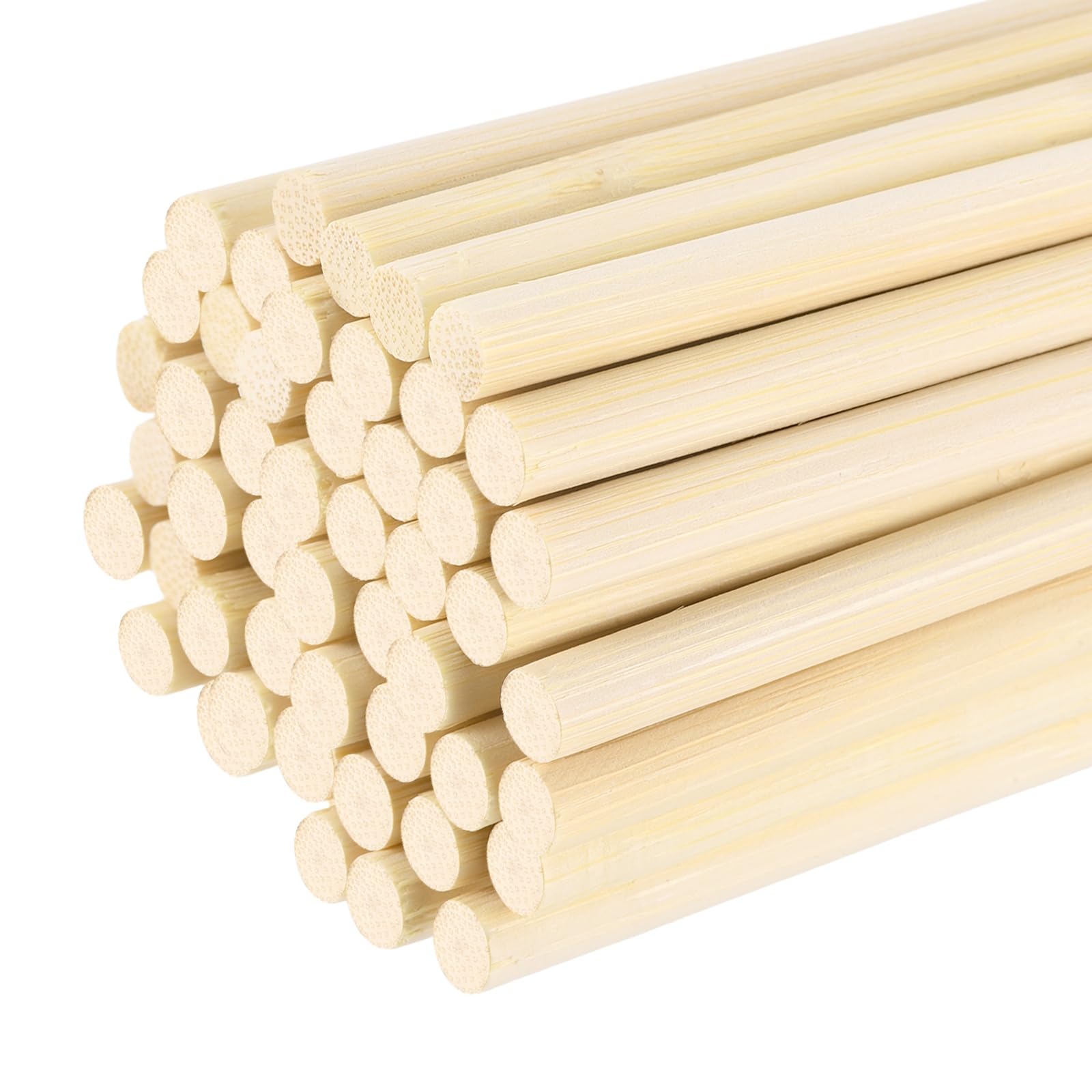 sourcing map Wooden Dowel Rods, 9/32 x 20 Inch Round Dowel Rod Wood Sticks Bamboo Stick for Arts Crafts Photo Booth Props DIY Building Model, 50 Pack