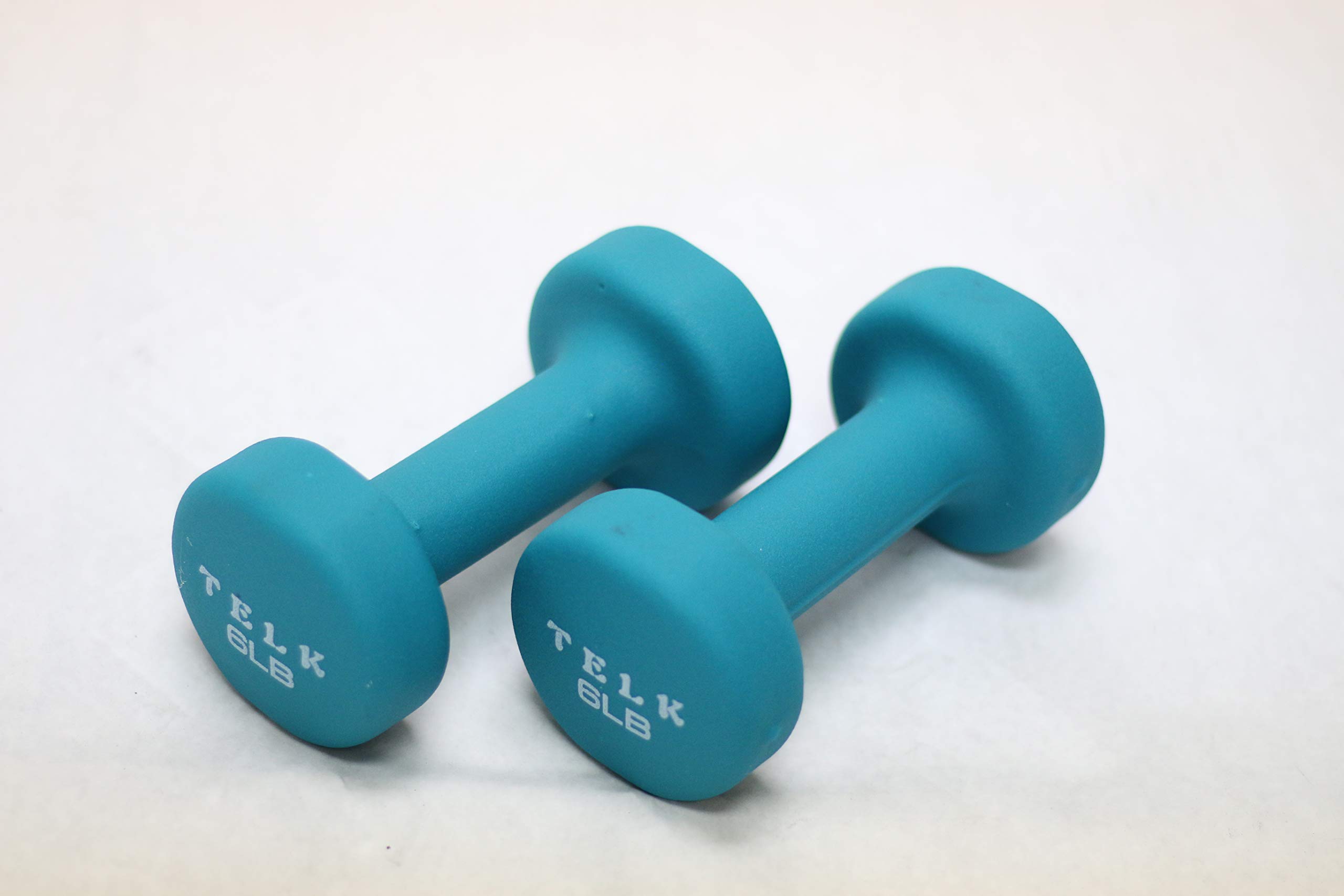 TELK Fitness Neoprene Dumbbells Set of 2 Non-Slip Hand Weights for Home Workouts Strength Training Toning Compact Comfortable