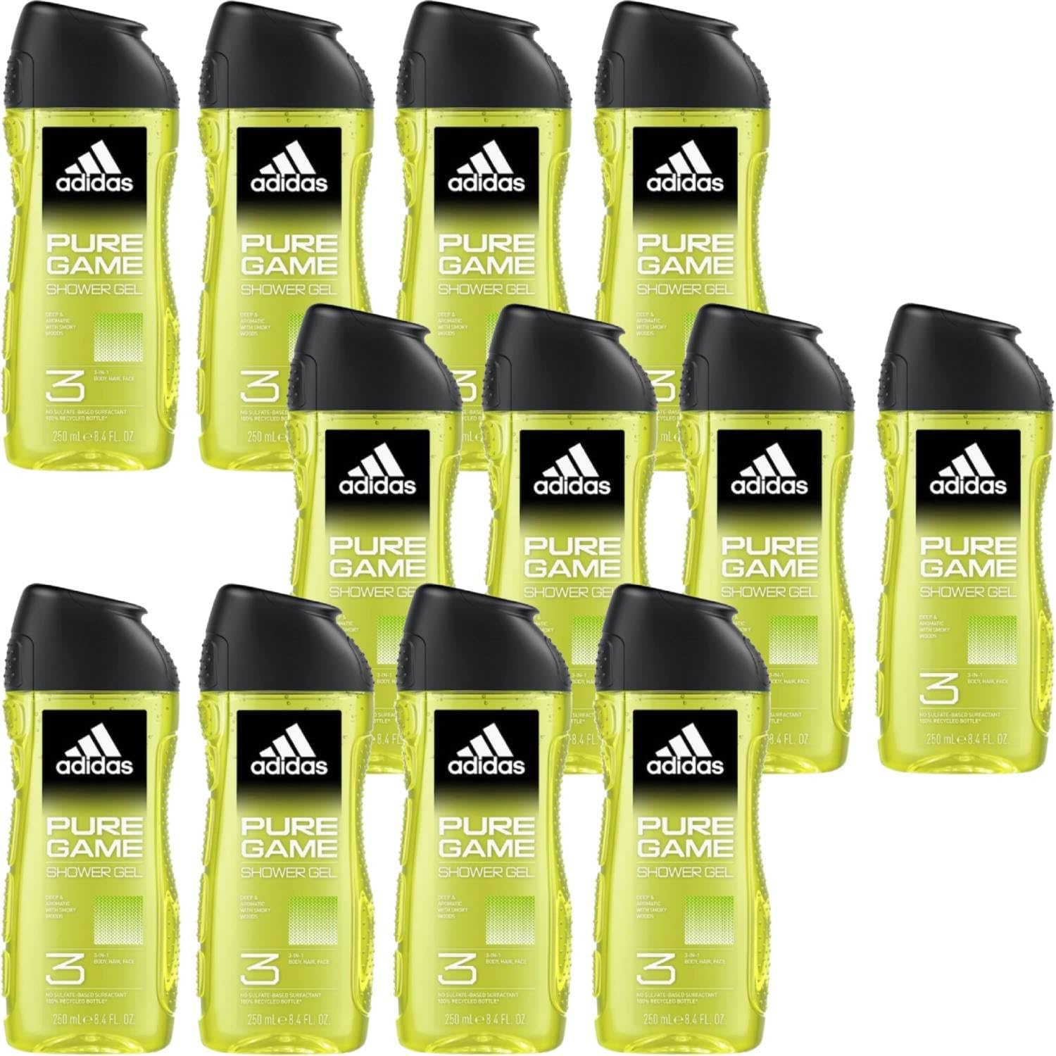 Adidas Pure Game - Gel de ducha 2 en 1 (12 x 250 ml)