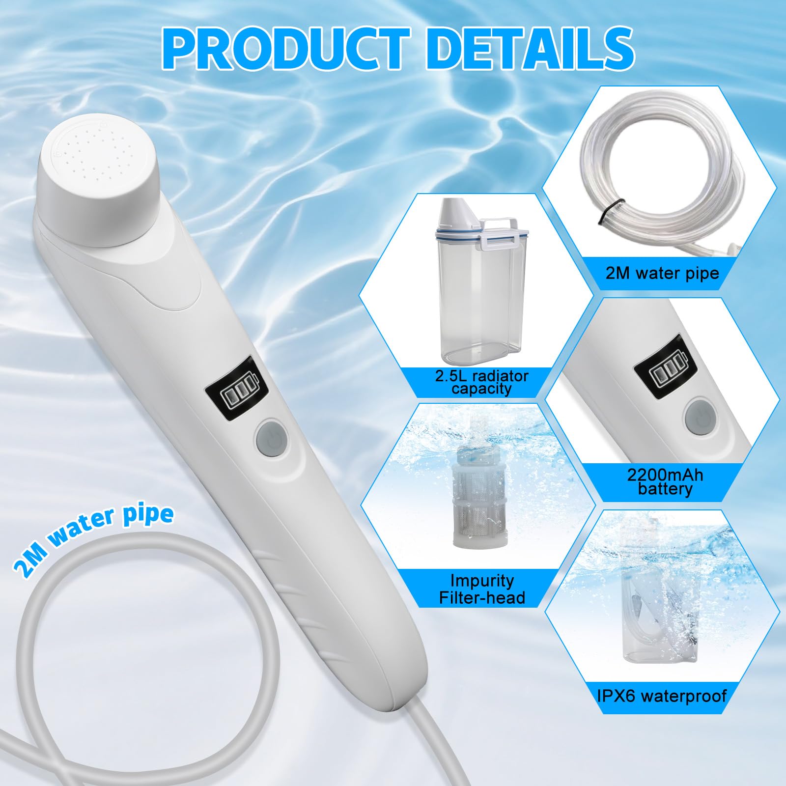 Bidet Portatile Post Parto, Bidet Portatile da Viaggio, Peri Bottle Post Parto con 2.5l Serbatoio, Ricaricabile Bidet Elettrico Portatile, Attività All'aperto Campeggio Bottiglia Spray a Mano