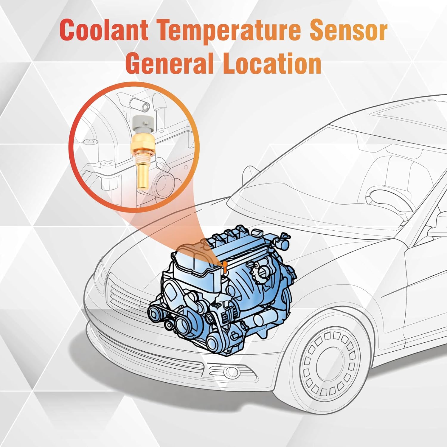 12564512 Coolant Temperature Sensor Compatible with 9-7x Bravada Envoy XL Trailblazer EXT Ascender Envoy XUV Rainier