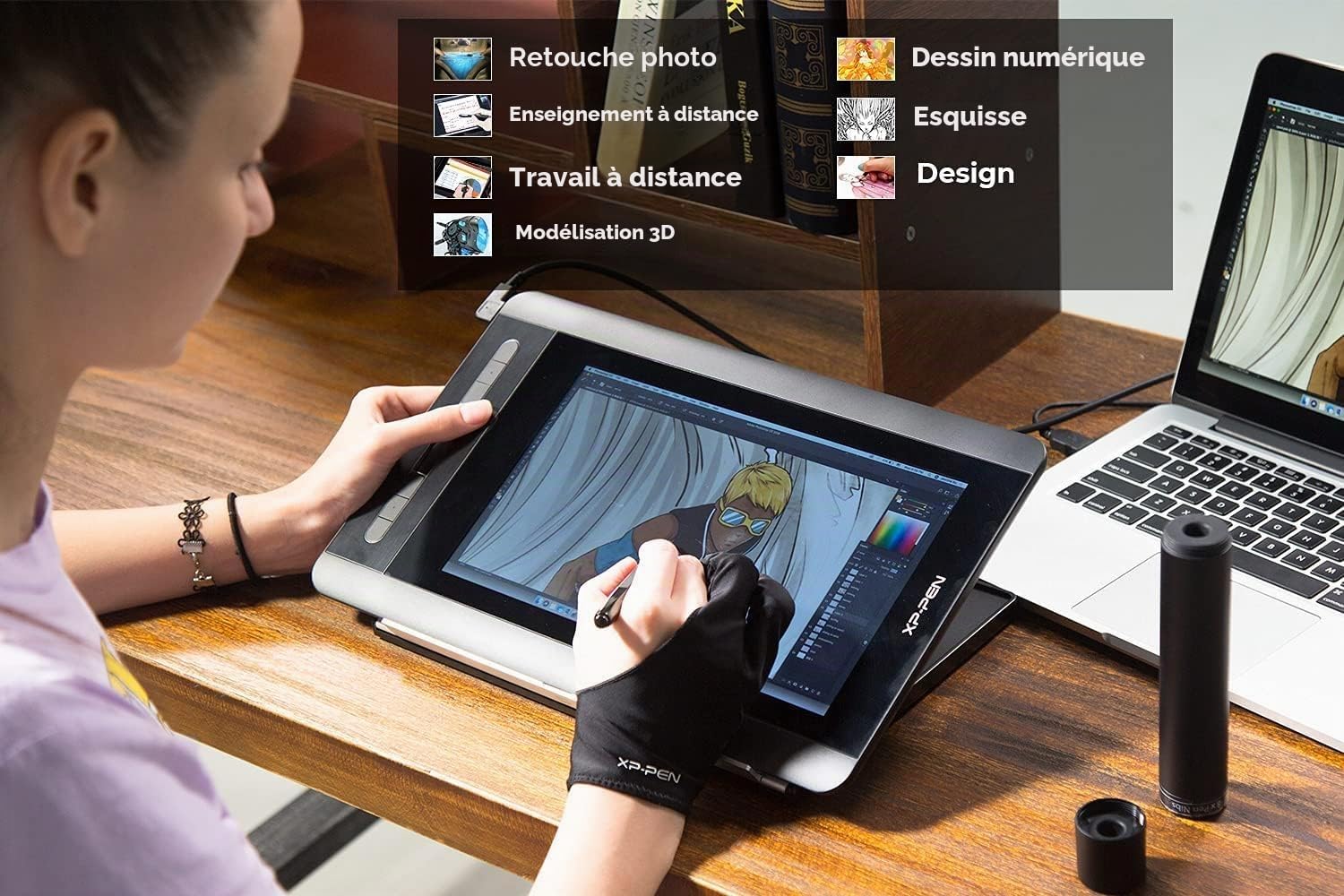 XP-Pen Artist 12 Moniteur Graphique Drawing Pen Tablette Pen Display 1920 X 1080 HD IPS avec Touch Bar Dessin Stylo P06 avec Gomme pour Enseignement à Distance Bureau à Domicile (Artist 12)