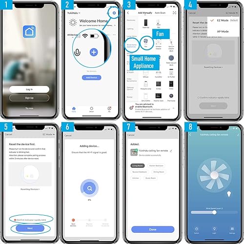 Miniatura 8 de Kit de control remoto de ventilador de techo WiFi inteligente, control remoto de ventilador universal, controlado por control remotoWiFivoz, 3