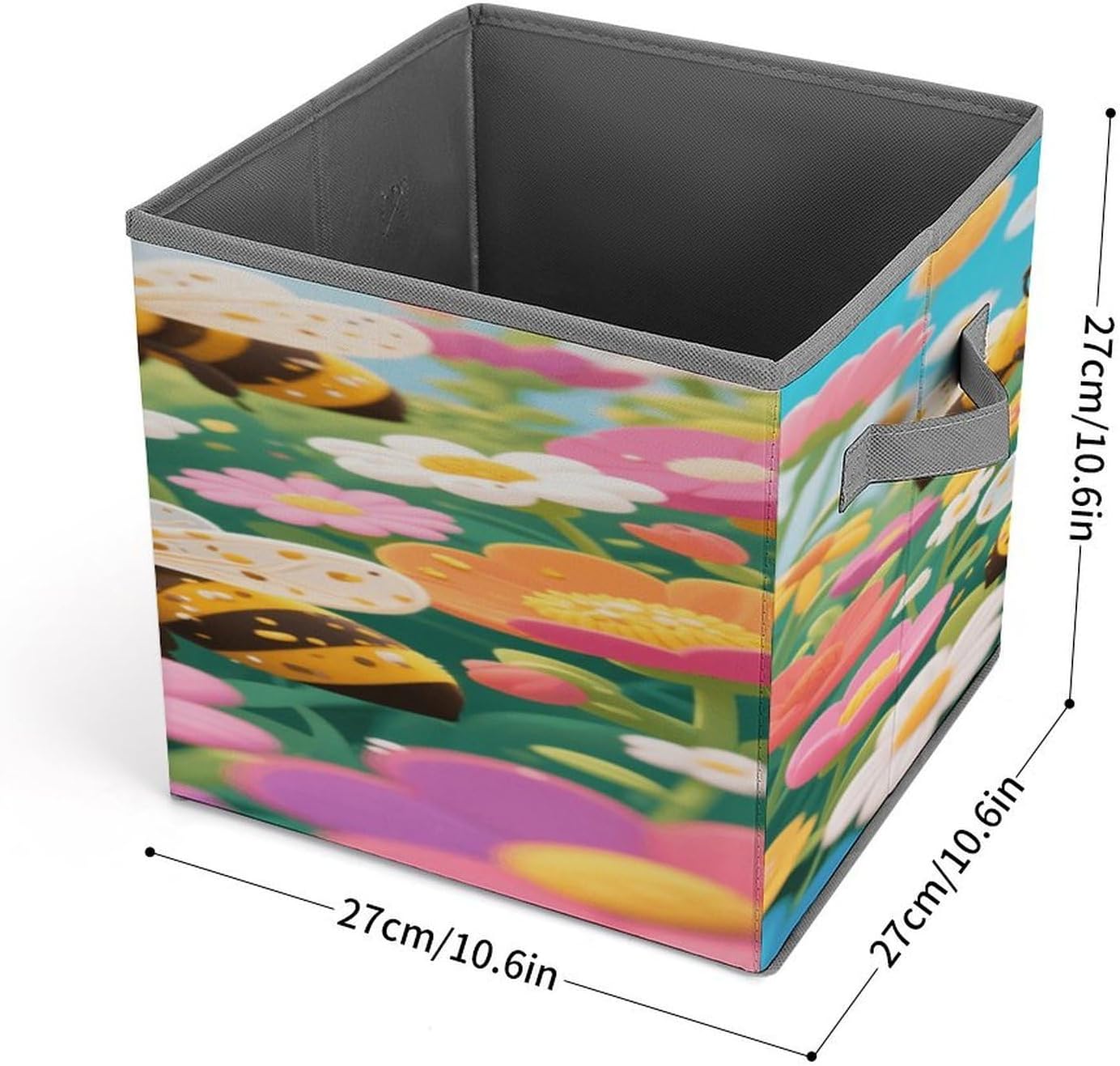 Home Laundry Basket Bees That Gather Honey Printed Storage Box Suitable for Home Bathroom Bedroom Clothes Storage Box