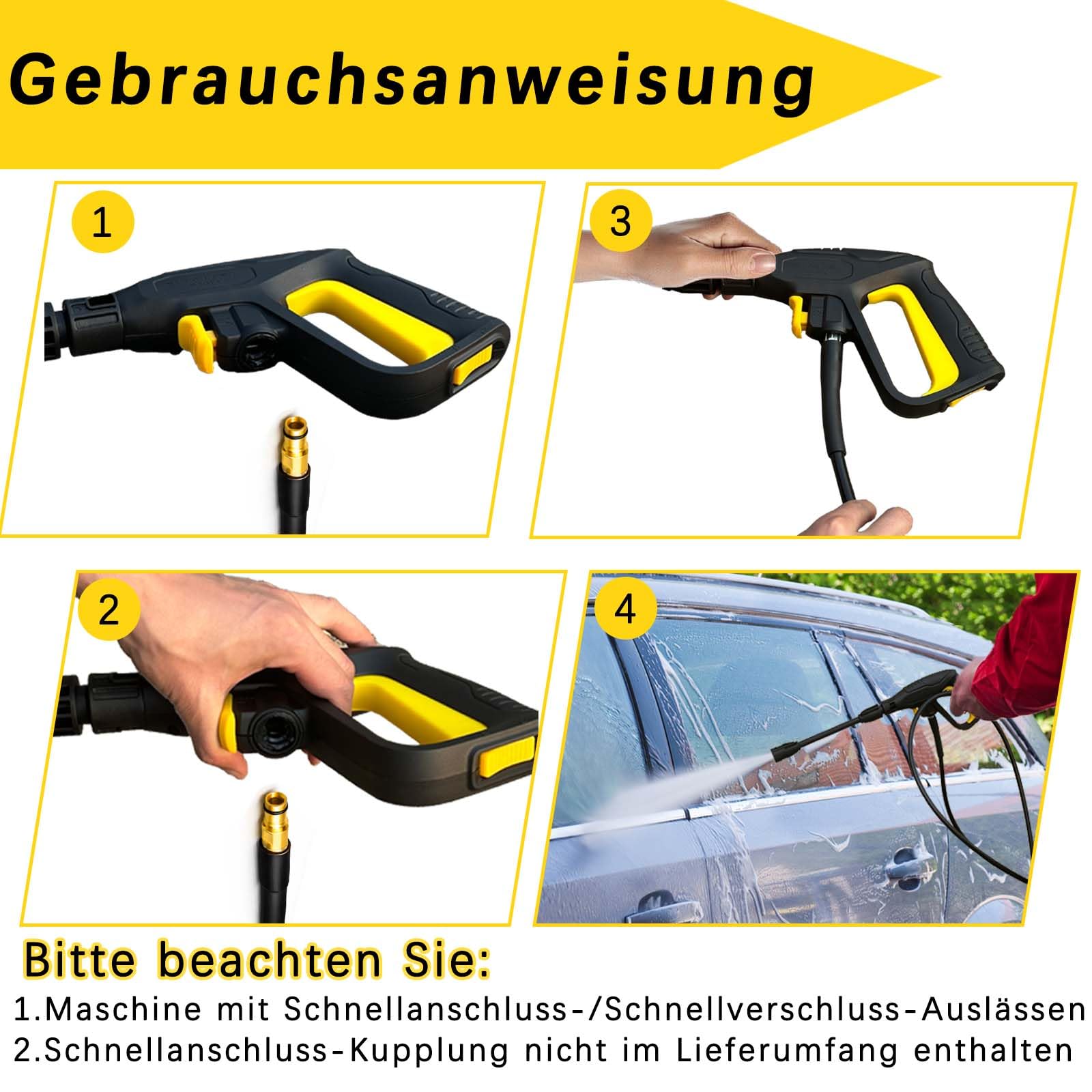 20M Hochdruckschlauch für Kärcher K2 K3 K4 K5 K6 K7, Hochdruckreiniger Schlauch Zubehör mit Click Quick Connect Stecksystem,Hochdruck Verlängerungsschlauch Ersatzteile für Kärcher Hochdruckreiniger