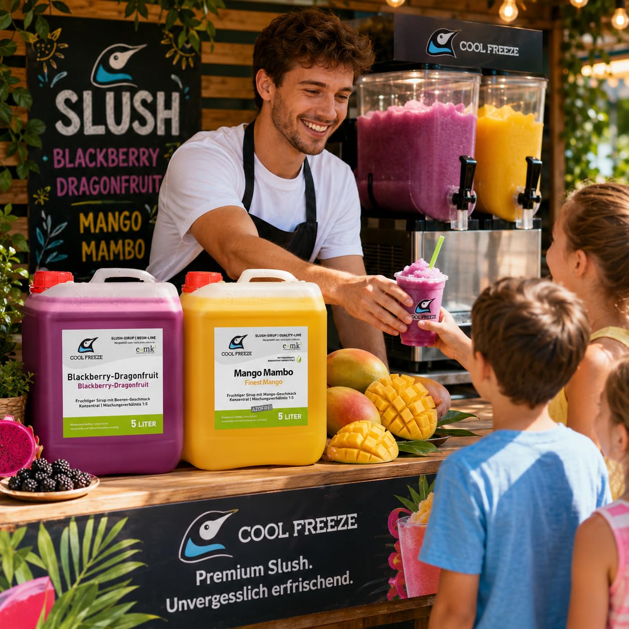 2 er Set Slush Eis Sirup | Drachenfrucht und Mango aus Fruchtsaftkonzentrat | glycerin- und alkoholfrei