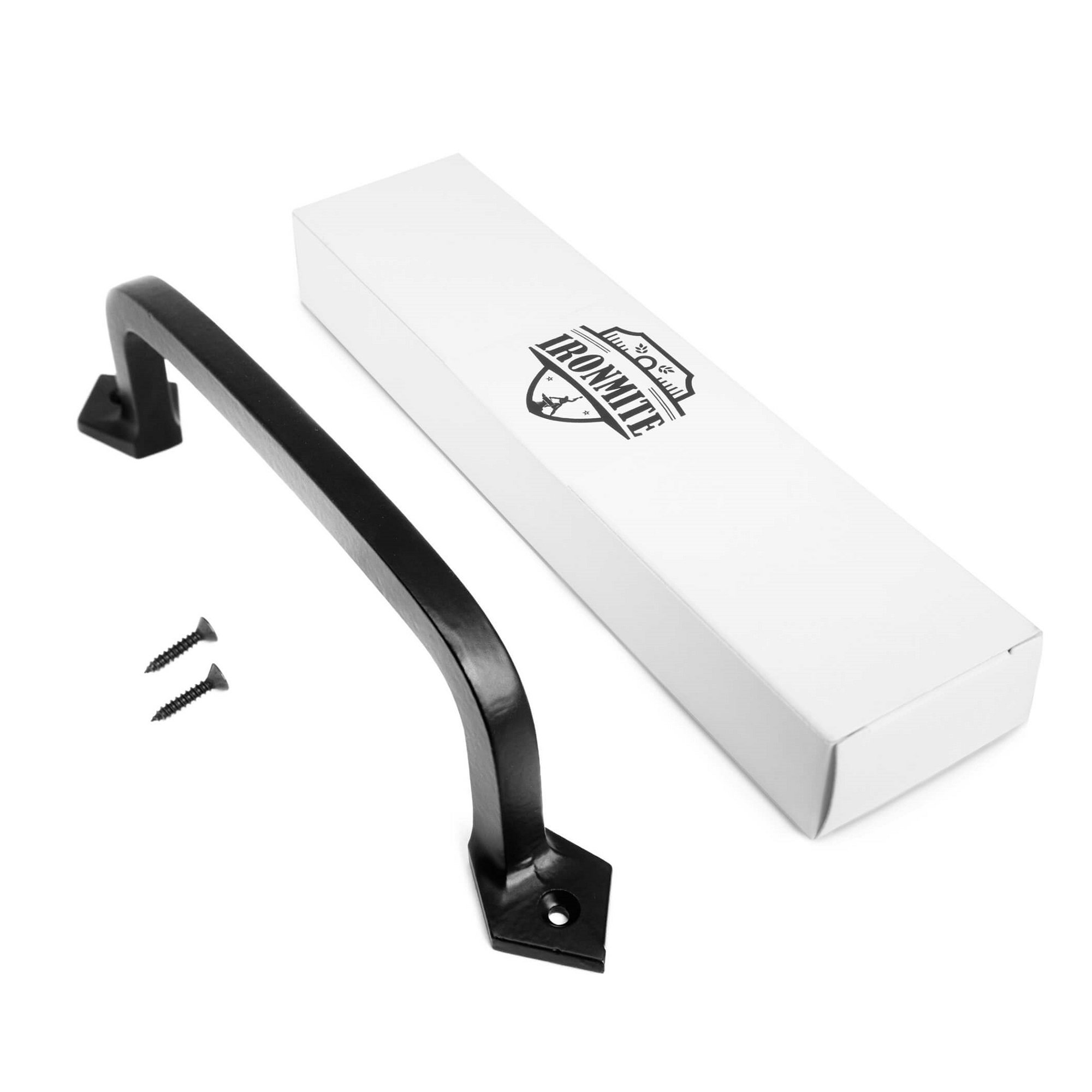 Ironmite 9" Premium Cast Iron Square Door Pull Handle Black - for Barn Doors, Garage, Closet, Gate and Shed. Sliding, Rustic, Antique, Modern, 9 Inch Solid Heavy Duty Metal Design