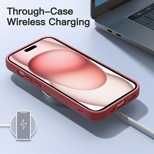 Miniatura 20 de JETech Funda mate para iPhone 15 de 6.1 pulgadas, a prueba de golpes, protección contra caídas de grado militar, cubierta trasera translúcida