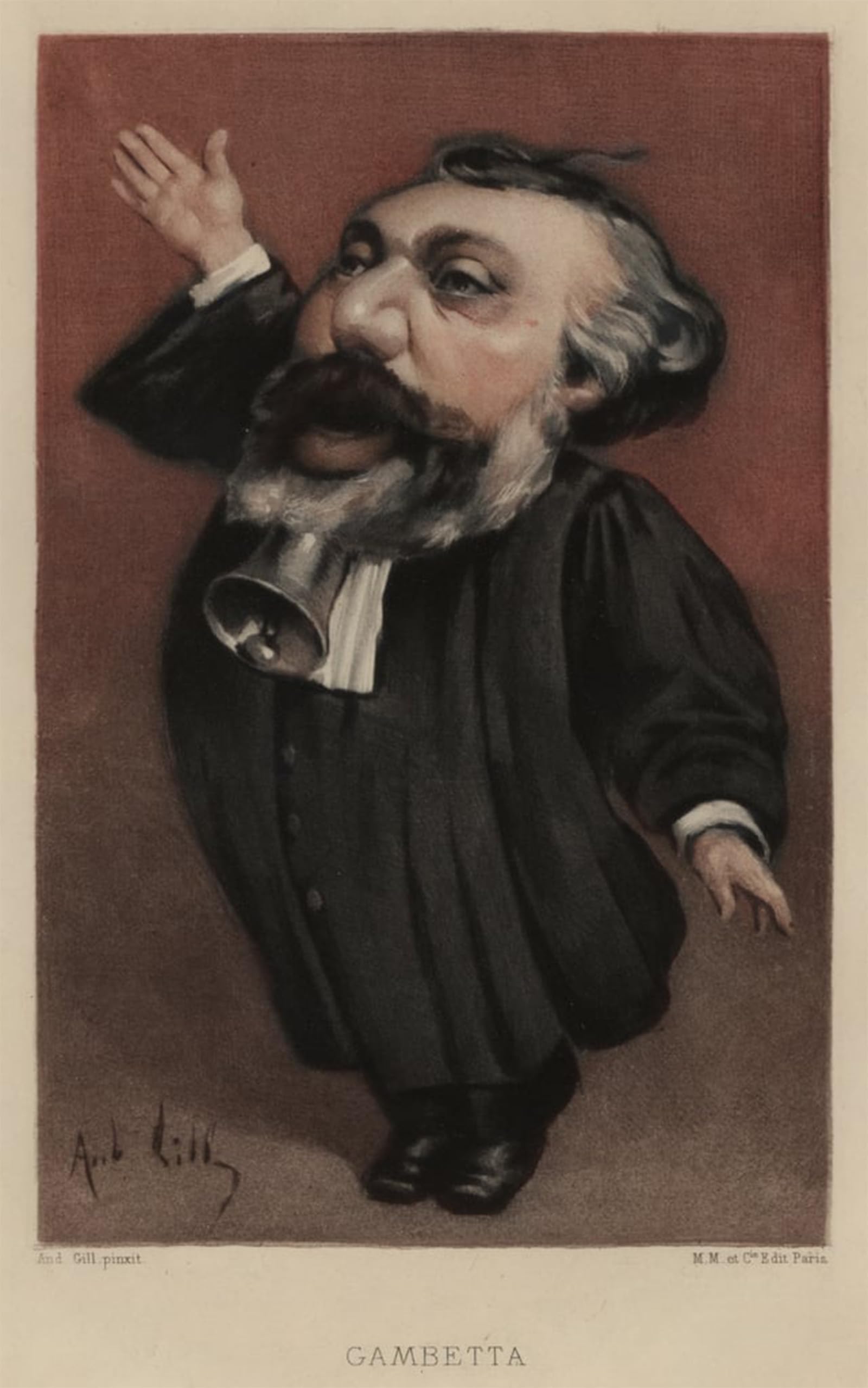POSTERIIk Famous Animal Posters Vintage Picture Leon Gambetta by Andre Gill Modern Wall Decor for Home Decor 60x90cm
