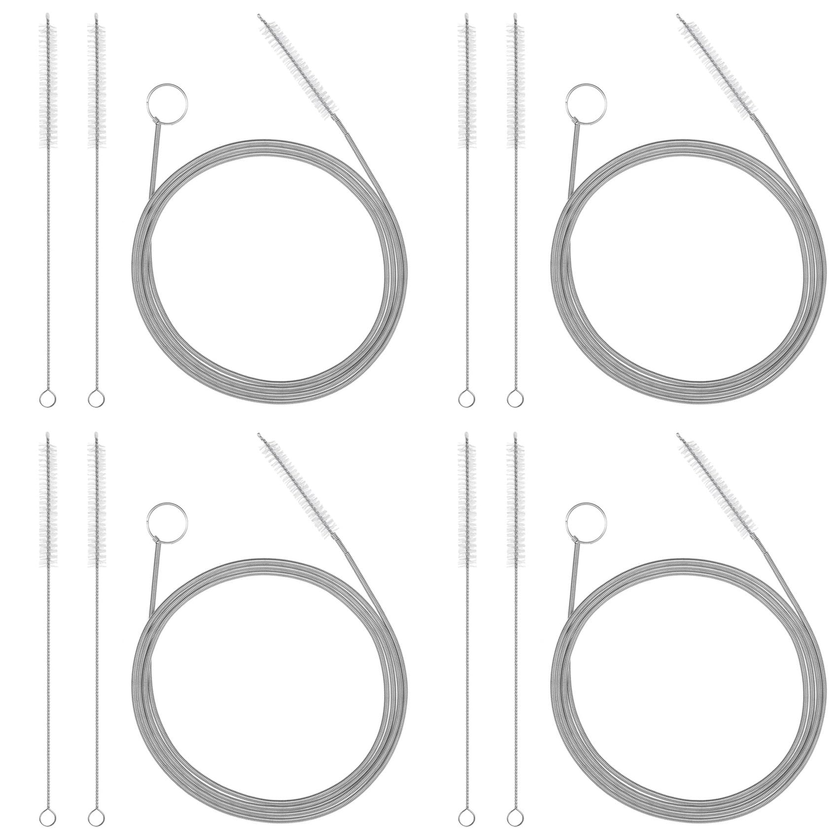 Aundhegrtt 12pcs 61 Inch Feeding Tube Cleaning Brush Long Drain Brush Flexible Pipe Cleaning Brush Wire Brush,Straw Cleaning Brush