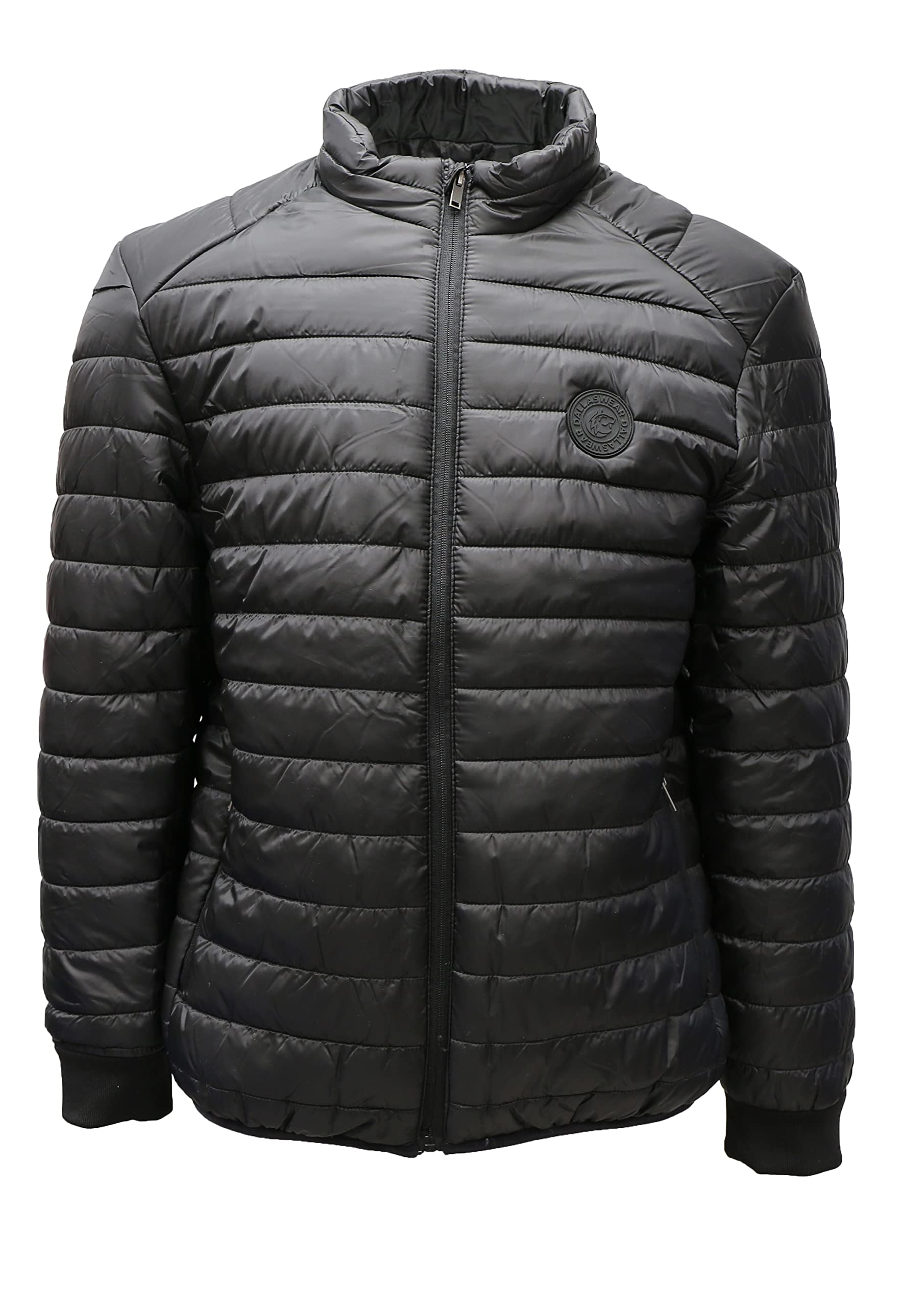 DallaswearPackaway Puffer Jacket | Warm Lightweight Mens Quilted Bomber Jacket | Ribbed Cuffs | Zip Close Hand Pockets & Pack Away Bag | Quilted Packaway Jacket