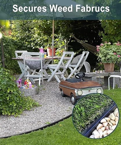 Miniatura 5 de Paquete de 70 estacas de plástico de 8 pulgadas para bordes de paisaje, perfectas para anclar barreras de malezas, bordes de pavimentación, césped