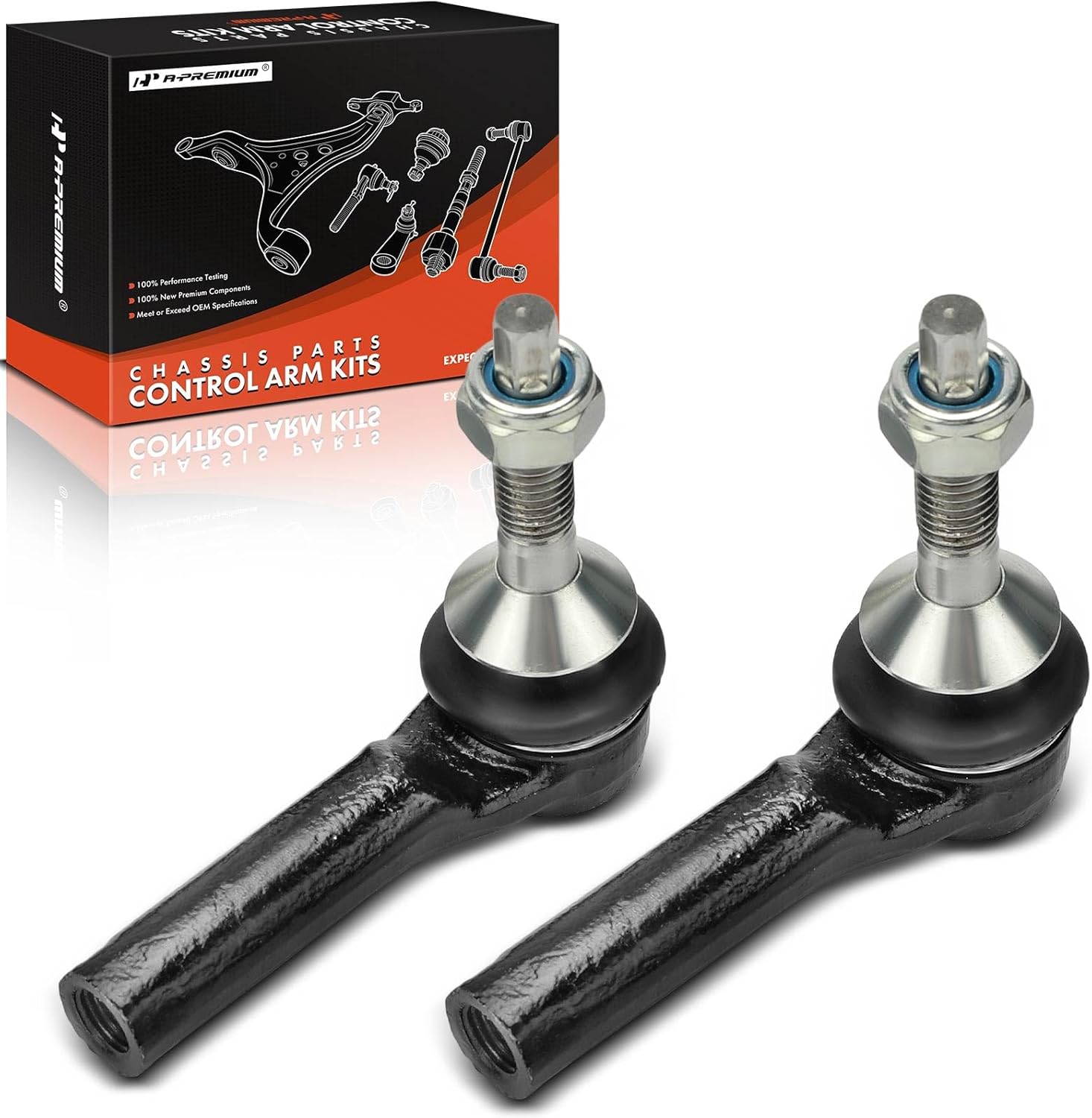 A-Premium 2 x Front Outer Tie Rod Ends, Compatible with Ford Taurus, Taurus X, Flex, Freestyle, Police Responder Hybrid, SSV Plug-In Hybrid, Five Hundred & Lincoln MKS, MKT & Mercury Montego, Sable
