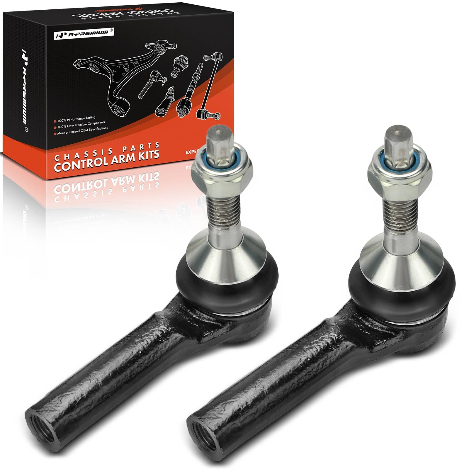 A-Premium 2 x Front Outer Tie Rod Ends, Compatible with Ford Taurus, Taurus X, Flex, Freestyle, Police Responder Hybrid, SSV Plug-In Hybrid, Five Hundred & Lincoln MKS, MKT & Mercury Montego, Sable