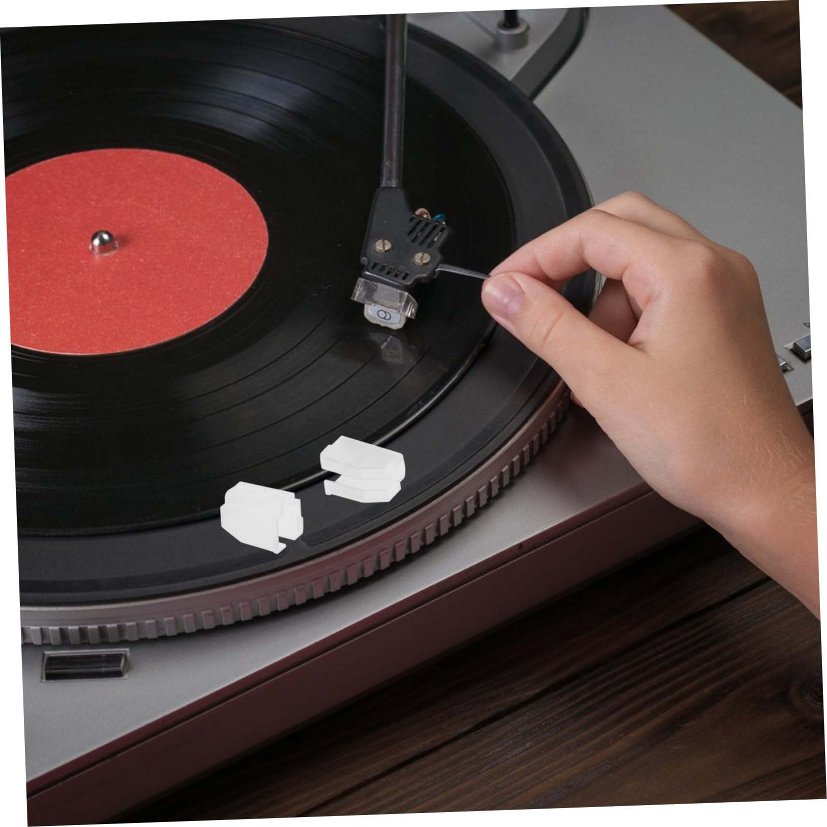 Copri Puntina Per Giradischi Pretyzoom - 2 Pezzi Semitrasparenti, Protezione Stilo Vinile, Facile Installazione