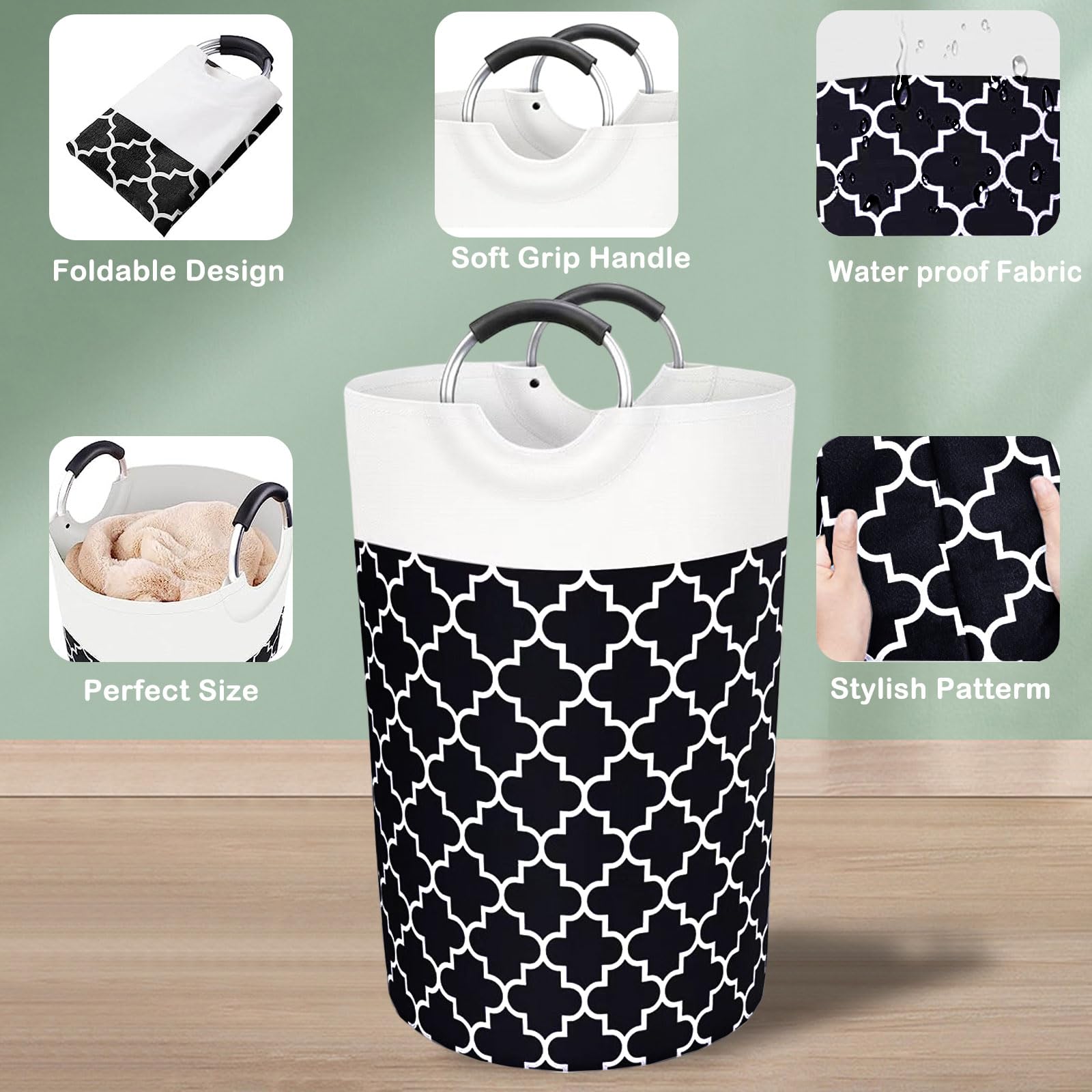 Cesto Per Biancheria Sporca 82L - Pieghevole, Con Maniglie Per Bucato - Foto 3