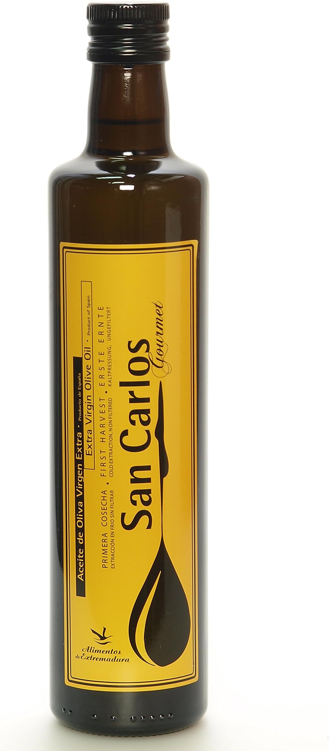Spanish Extra Virgin Olive Oil - Aceite de oliva virgen extra San Carlos Gourmet, 500 ml, Cornicabra